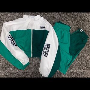 SOLD Adidas Bold green two tone tracksuit